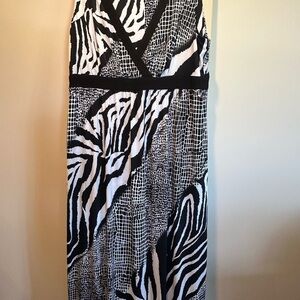 Bianca Nygard Black and White Zebra Print Maxi Dress